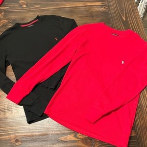 Two Ralph Lauren polo long sleeve shirts